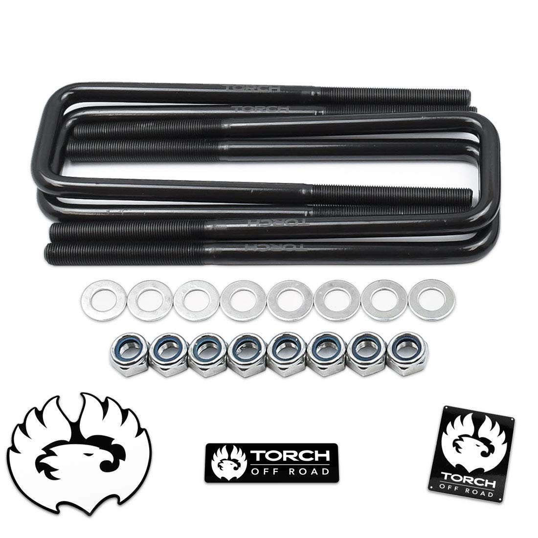 Torch 9.5'' Square Extended U Bolts 2.5'' Wide 9/16'' Ubolt W Hardware