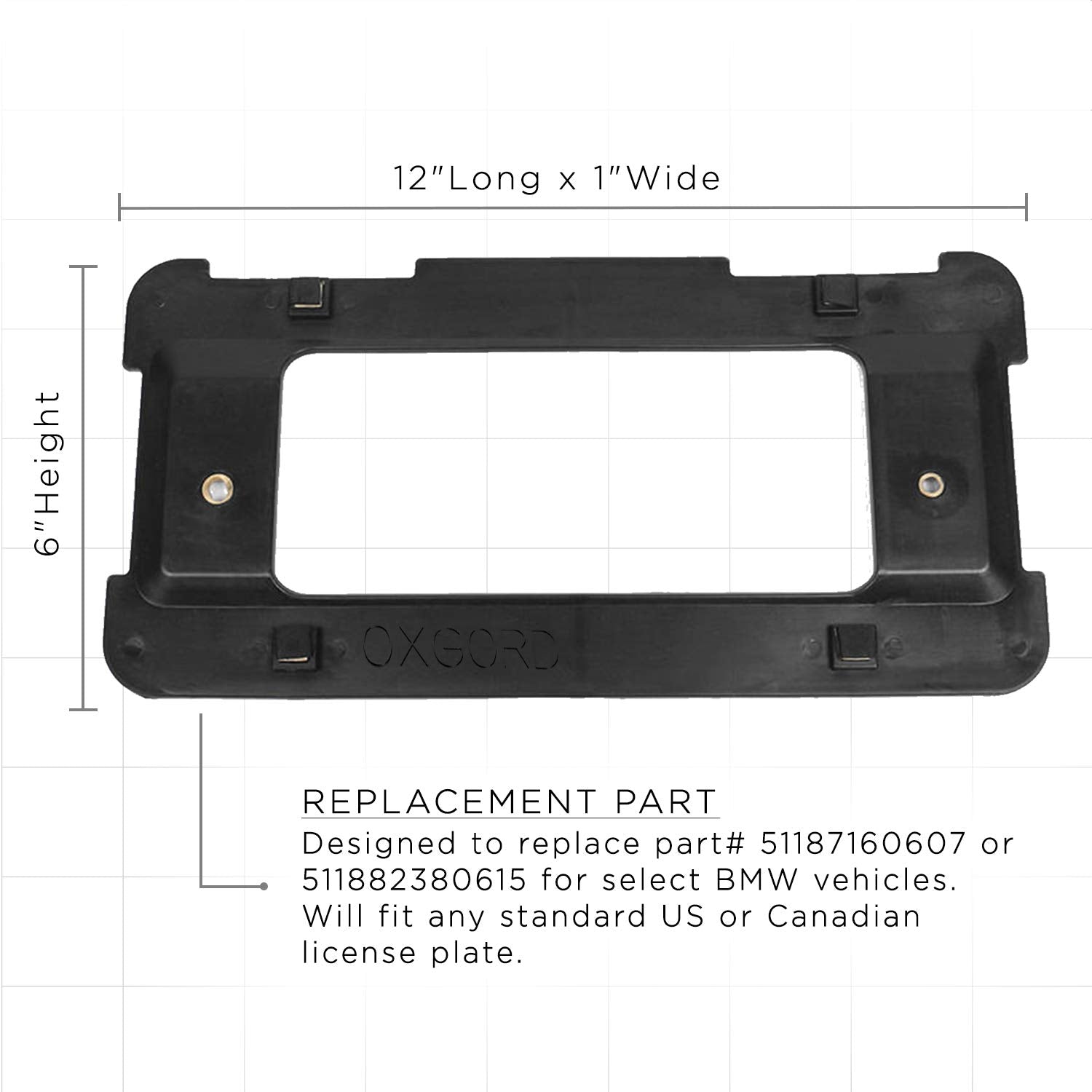 License Plate Holder Bracket Mounting Kit Compatible With Bmw 1 2 3 4 5 6 Series Rear Plates Car Accessories Replaces 51187160607, 511882380615 & 51188238061 Tag Frame Back Bumper Trunk Mount Adapter