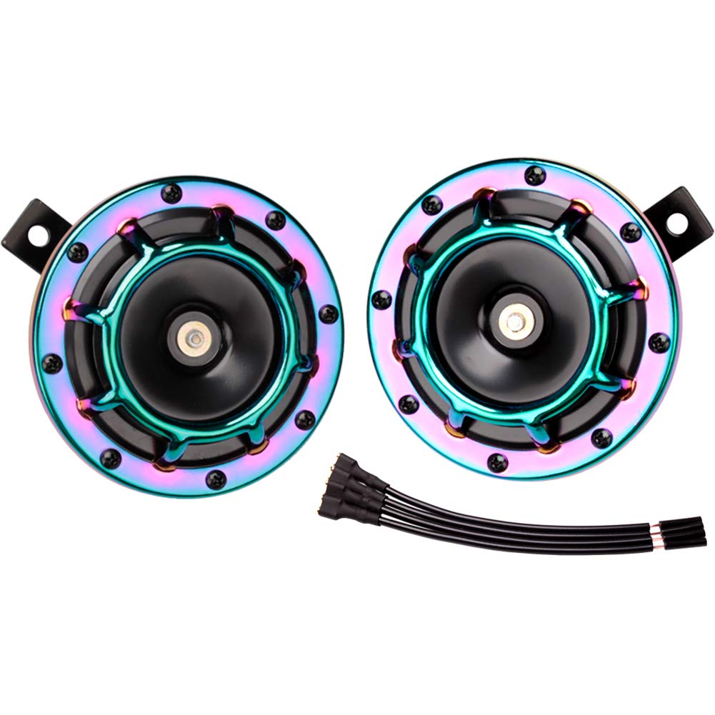 Farbin 12V Loud Car Horns High Tone/Low Tone Train Horn For Truck Car Motorcycle (Colour)