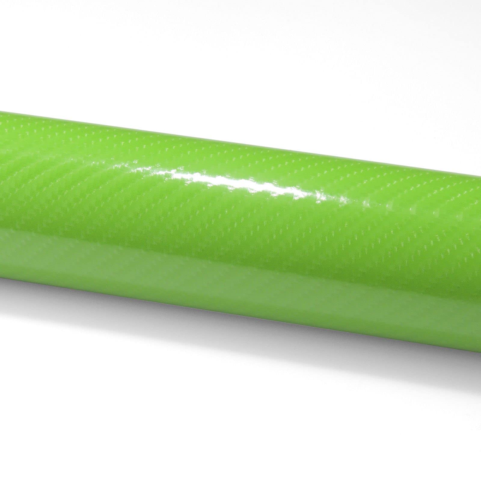 12'X60' (1Ftx5Ft) Green 7D Carbon Fiber Textured High Gloss Vinyl Wrap Auto Car Sticker Decal Film Sheet Bubble Free Air Release Technology With Tool Kit