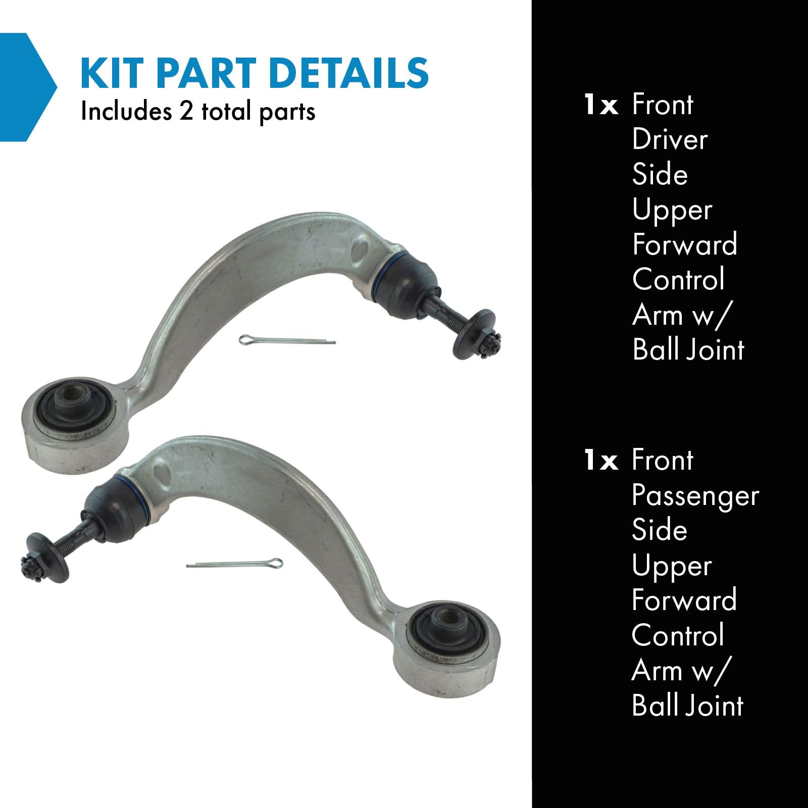 Trq Front Upper Control Arm With Ball Joint Set Compatible With 2007-2017 Lexus Ls460 2008-2016 Ls600H