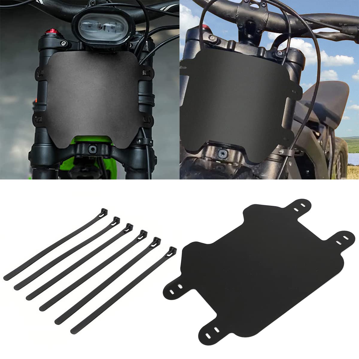 Urlwall Front Number Plate, Motorcycle Plate Replacement Parts For Sur Ron Light Bee X/S Sur Ron Ultra Bee Segway X160 X260 Talaria, Premuin Abs W/Adjustable Mounting Straps Dirt Bike Plate