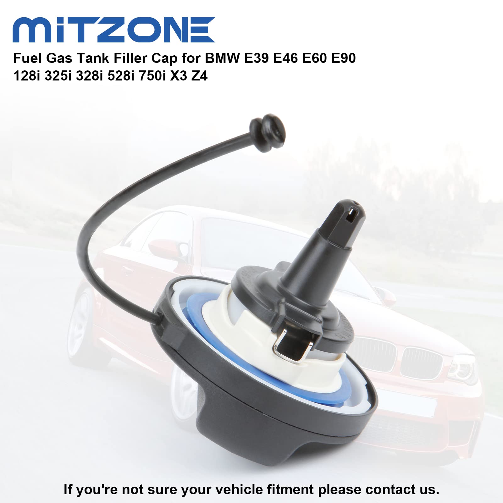 MITZONE Fuel Tank Gas Cap Compatible with Mini Cooper BMW 320i 325i 328i 328xi 525i 528i 528xi 535i X5 X6 X3 X1 and Most BMW Veh