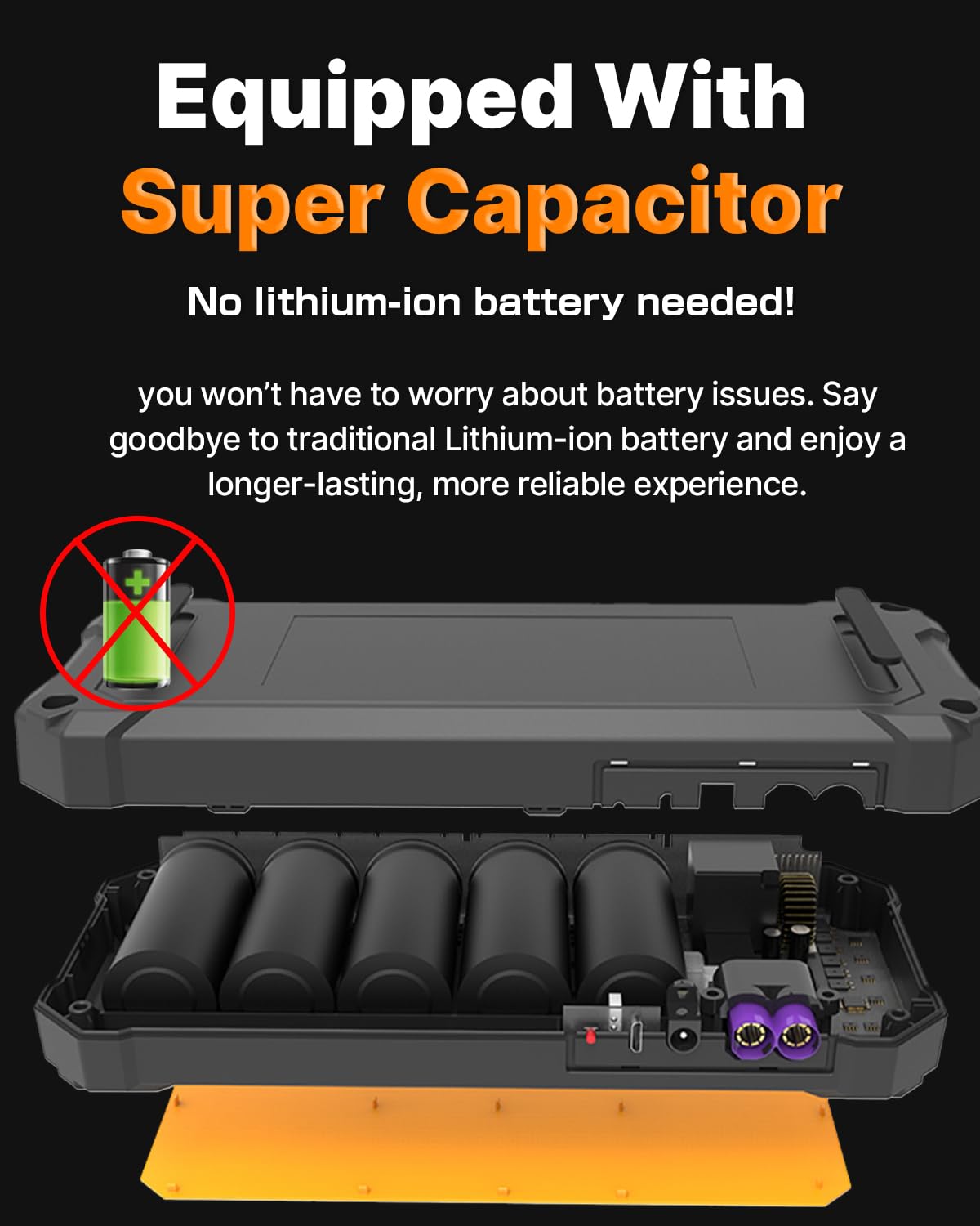 Autowit Super Capacitor Jump Starter, 12V Batteryless Portable Jump Box, Jumper Cables for 8.0 Gas&4.0 Diesel Car, Portable Jump