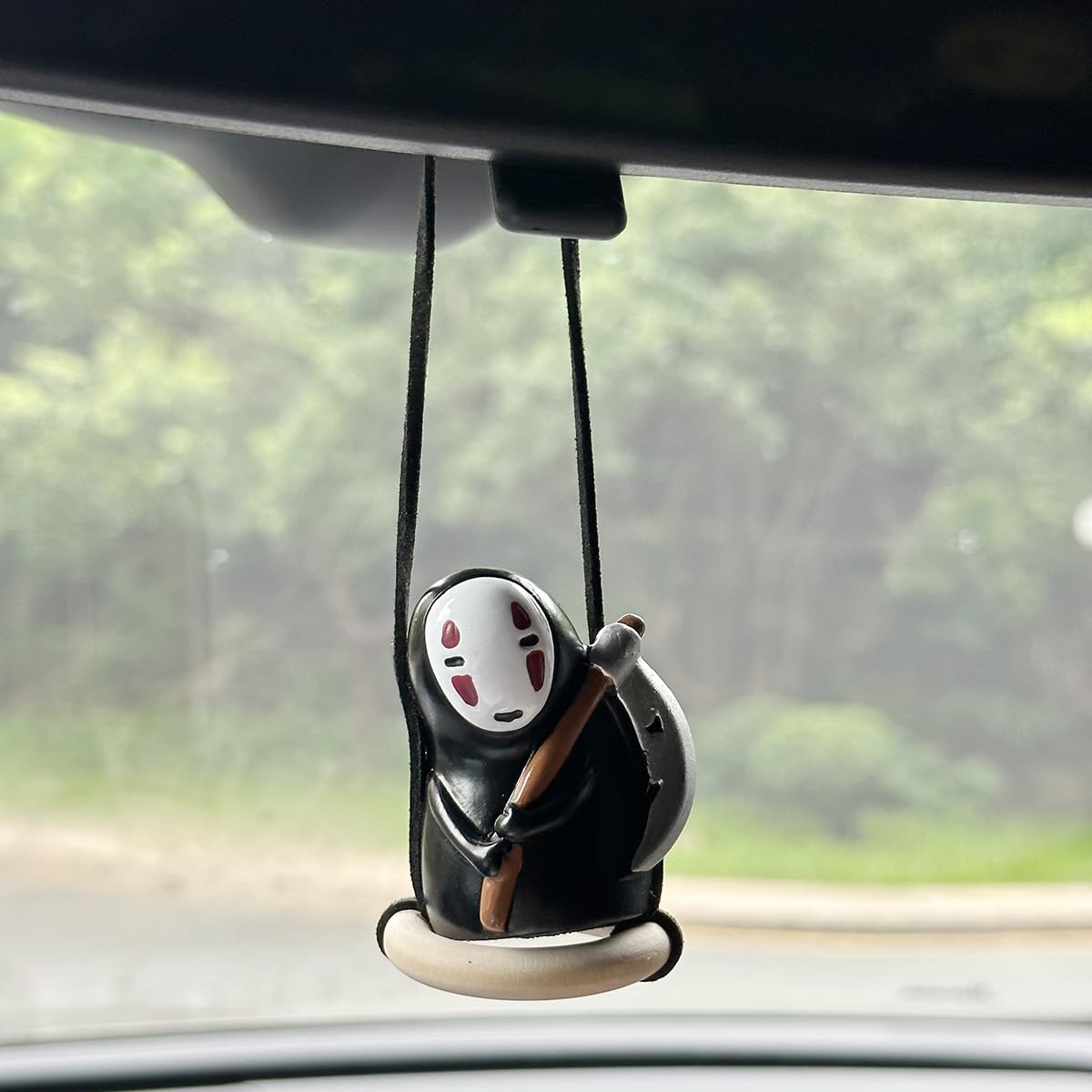 Funny Anime Car Accessories Of No Face Man Car Pendant Hanging Swing, For Car Rear View Mirror Accessories
