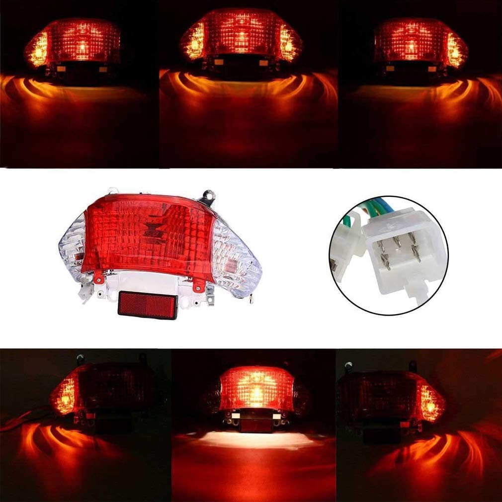 Hiaors 12V 5W Tail Light Turn Signal Lamp Assembly For 4-Stroke Gy6 49Cc 50Cc Sunny Jonway Roketa Baja Icebear Shenke Chuanl Tao