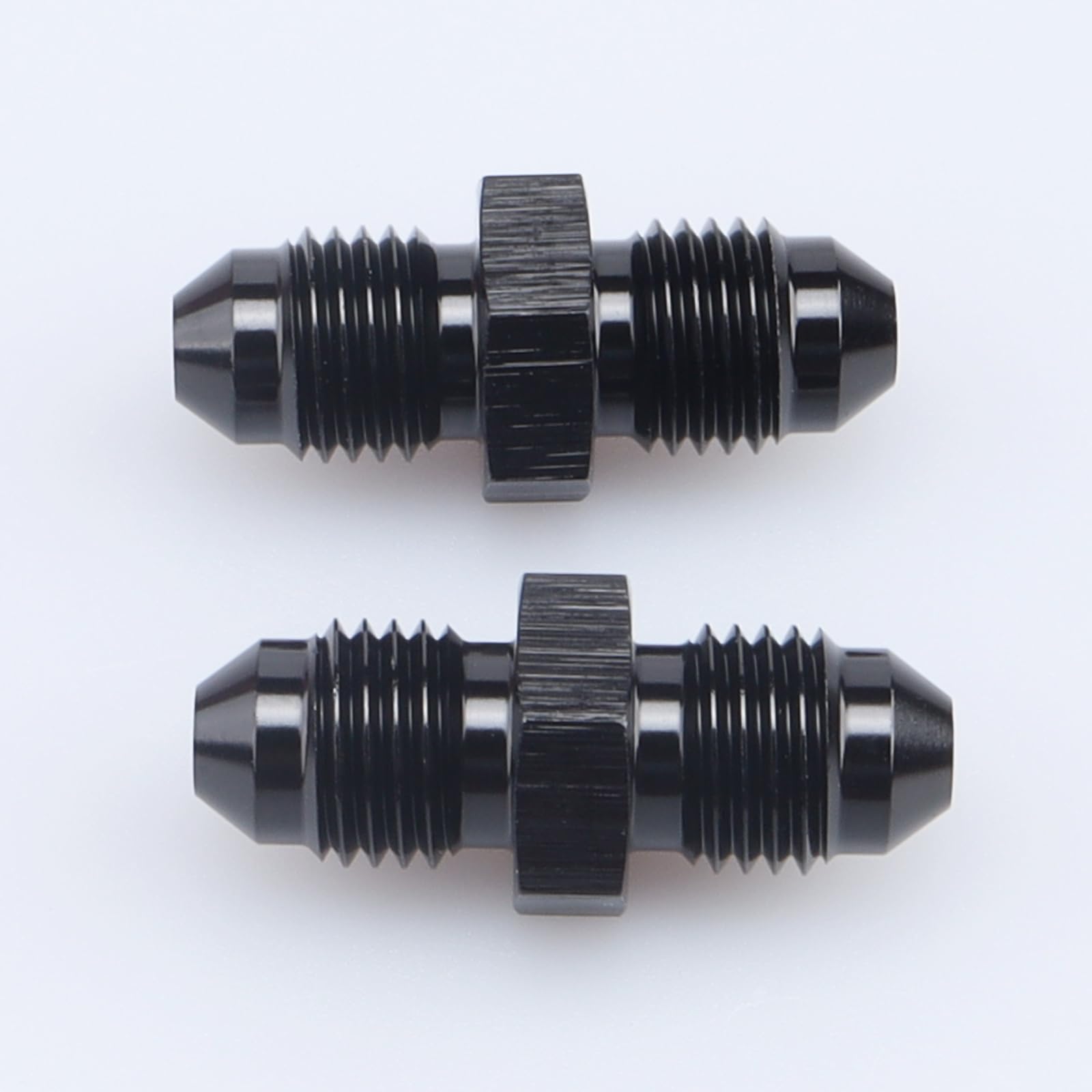 AC PERFORMANCE -3 AN Male Flare to -3 AN Male Coupling Hose Union Fuel Fitting Adapter Aluminum Black