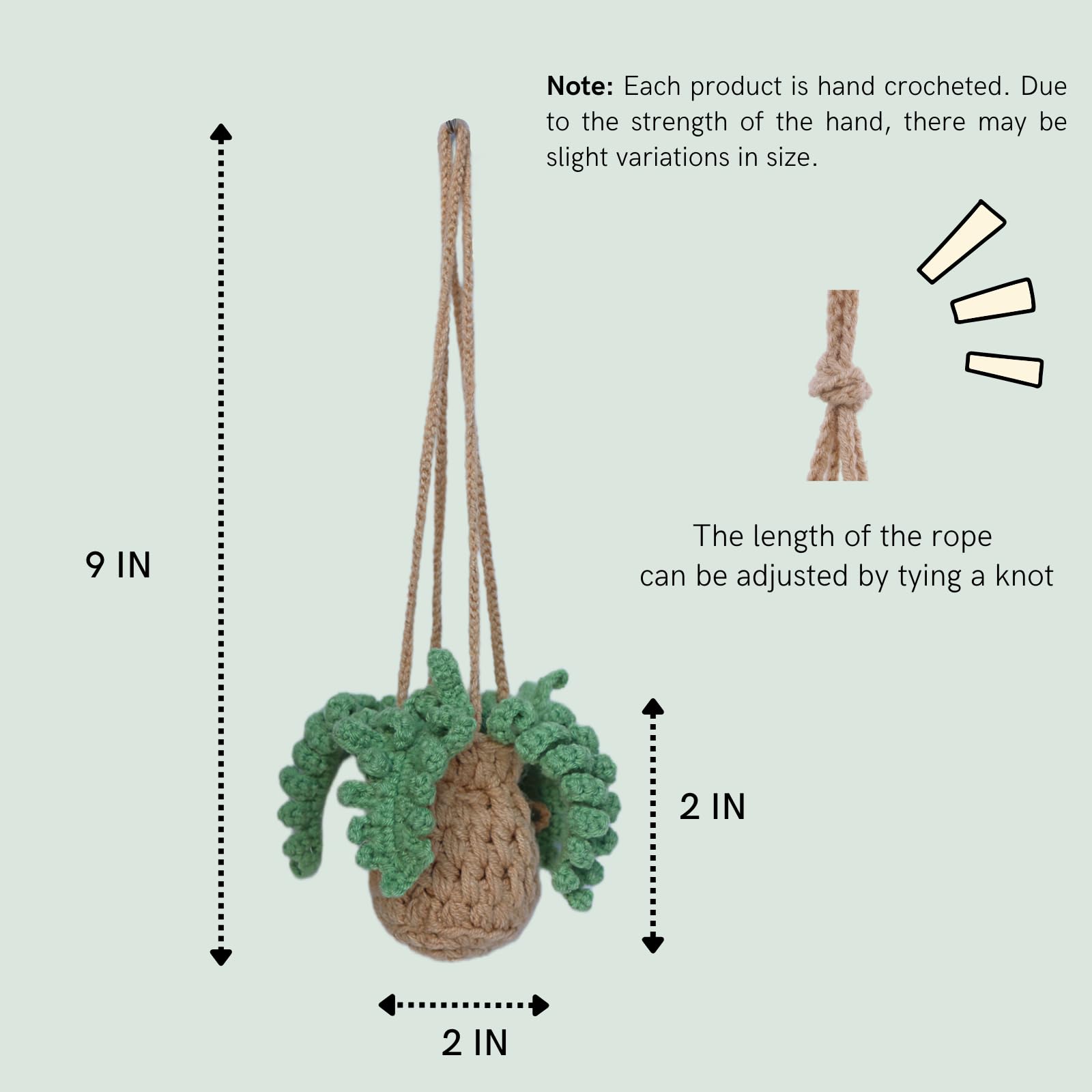 Crochet Car Air Freshener,12Ml Empty Refillable Car Diffuser Bottle With Cute Potted Plants Car Mirror Hanging Accessories Car A