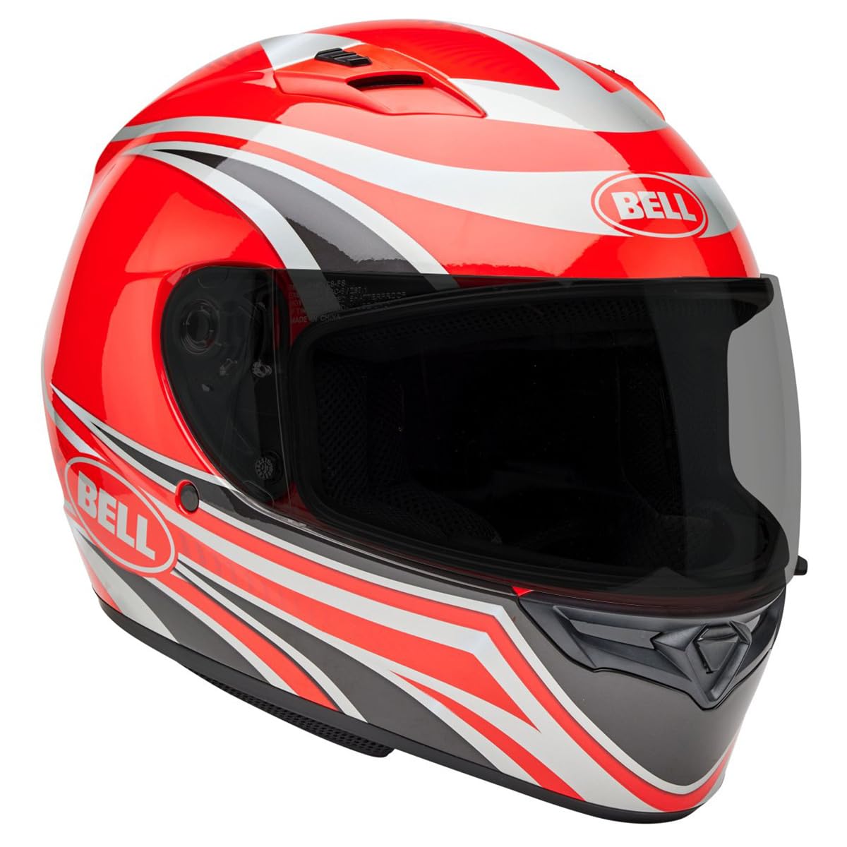 Bell Qualifier Full-Face Motorcycle Helmet (Gloss Conduit Charcoal/Candy Red - X-Large)