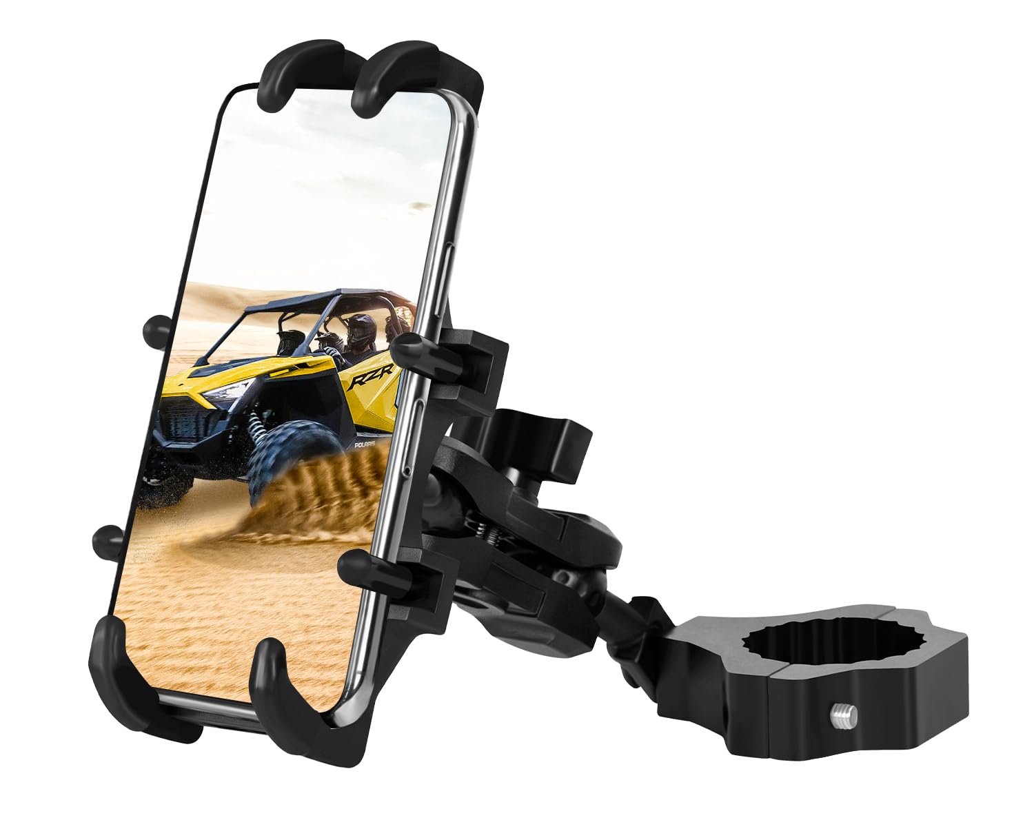 ZIDIYORUO UTV Phone Mount for 1.75-2 Roll Bar, 360Rotation UTV Phone Holder with 8 Claws, Aluminum Alloy Heavy Duty Smartphone H