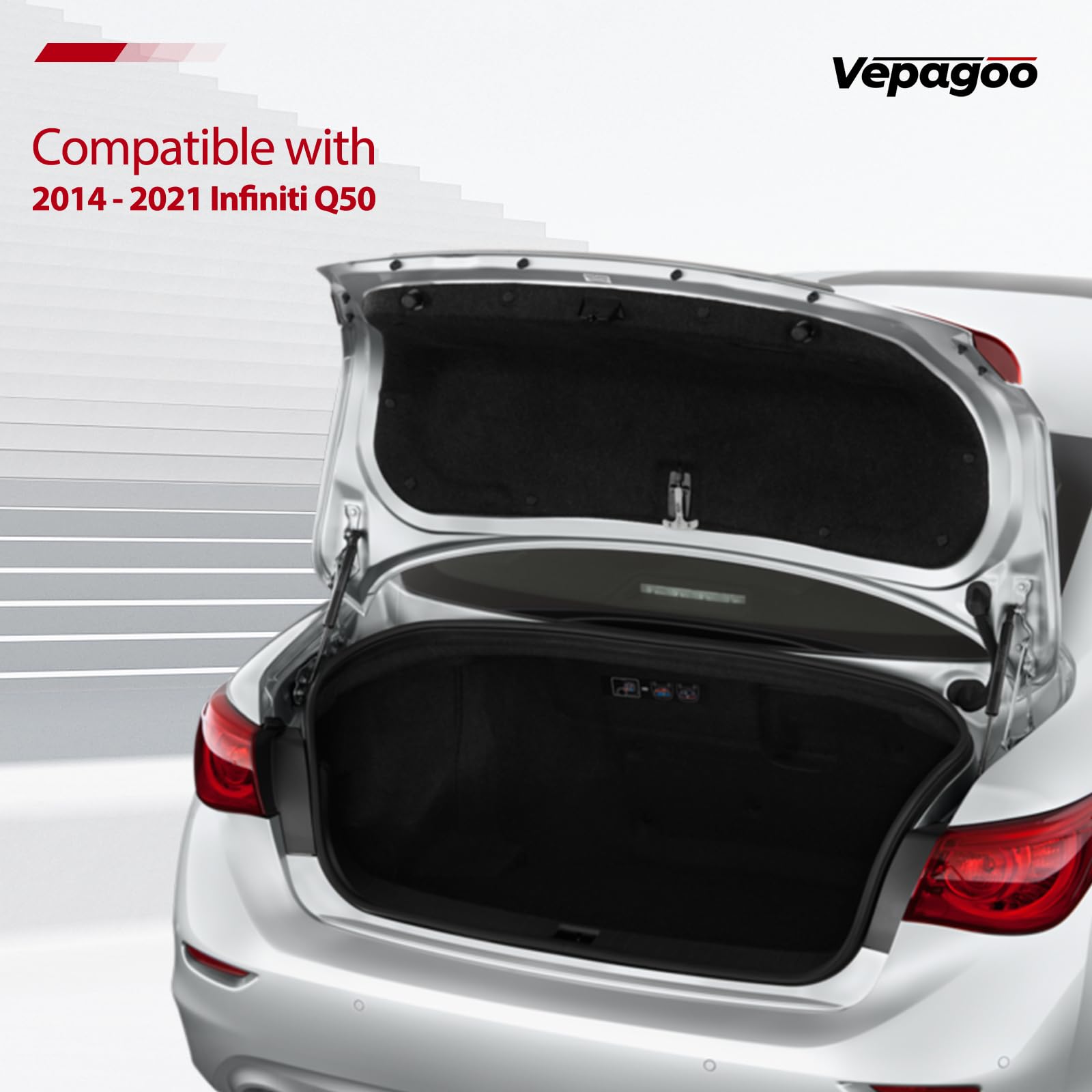 Vepagoo 6802 Trunk Struts Rear Liftgate Tailgate Compatible With 2014-2021 Infiniti Q50 Gas Shock Lift Supports Spring, Trunk Ha