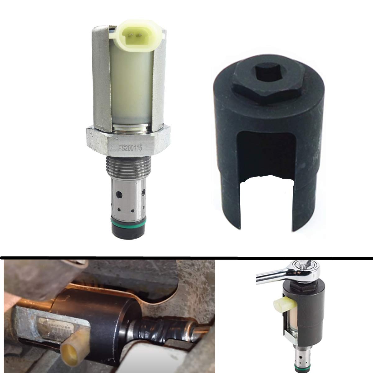 6.0 IPR Valve with Socket, Injector Pressure Regulator for 2003-2010 Ford 6.0L V8 Powerstroke Diesel Turbocharged Excursion F250