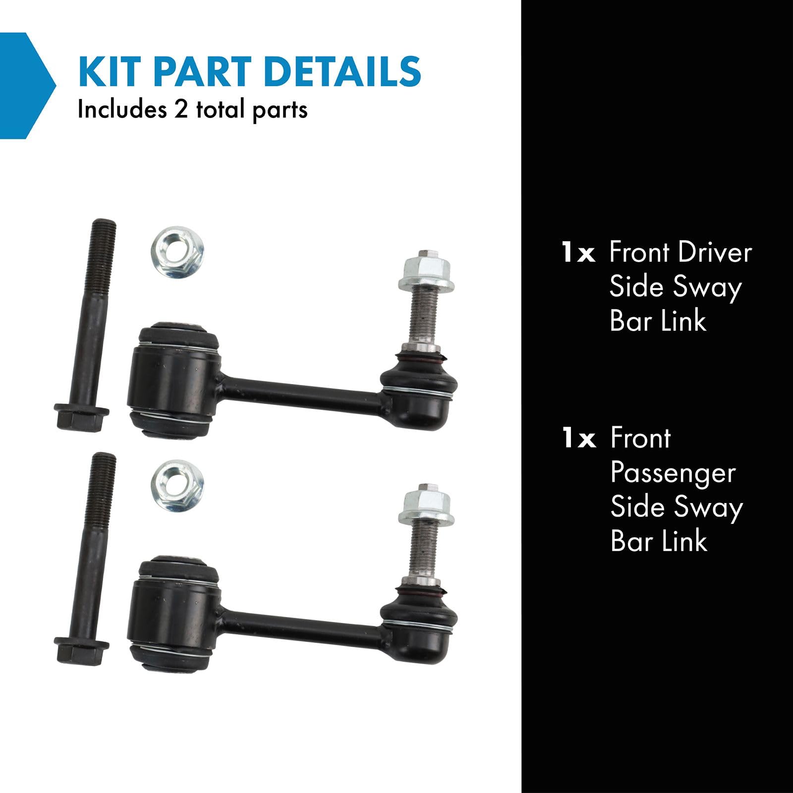 Trq Sway Bar Stabilizer Link Set Compatible With 2016-2022 Dodge Durango 2016-2021 Jeep Grand Cherokee 2022 Grand Cherokee Wk