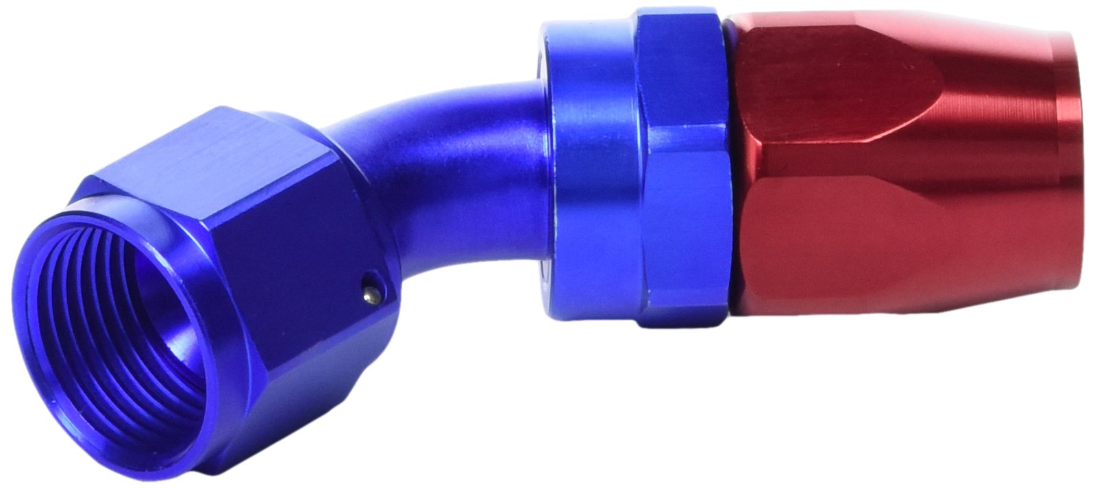 Edelbrock/Russell 610110 Red/Blue Anodized Aluminum -10An 45-Degree Hose End