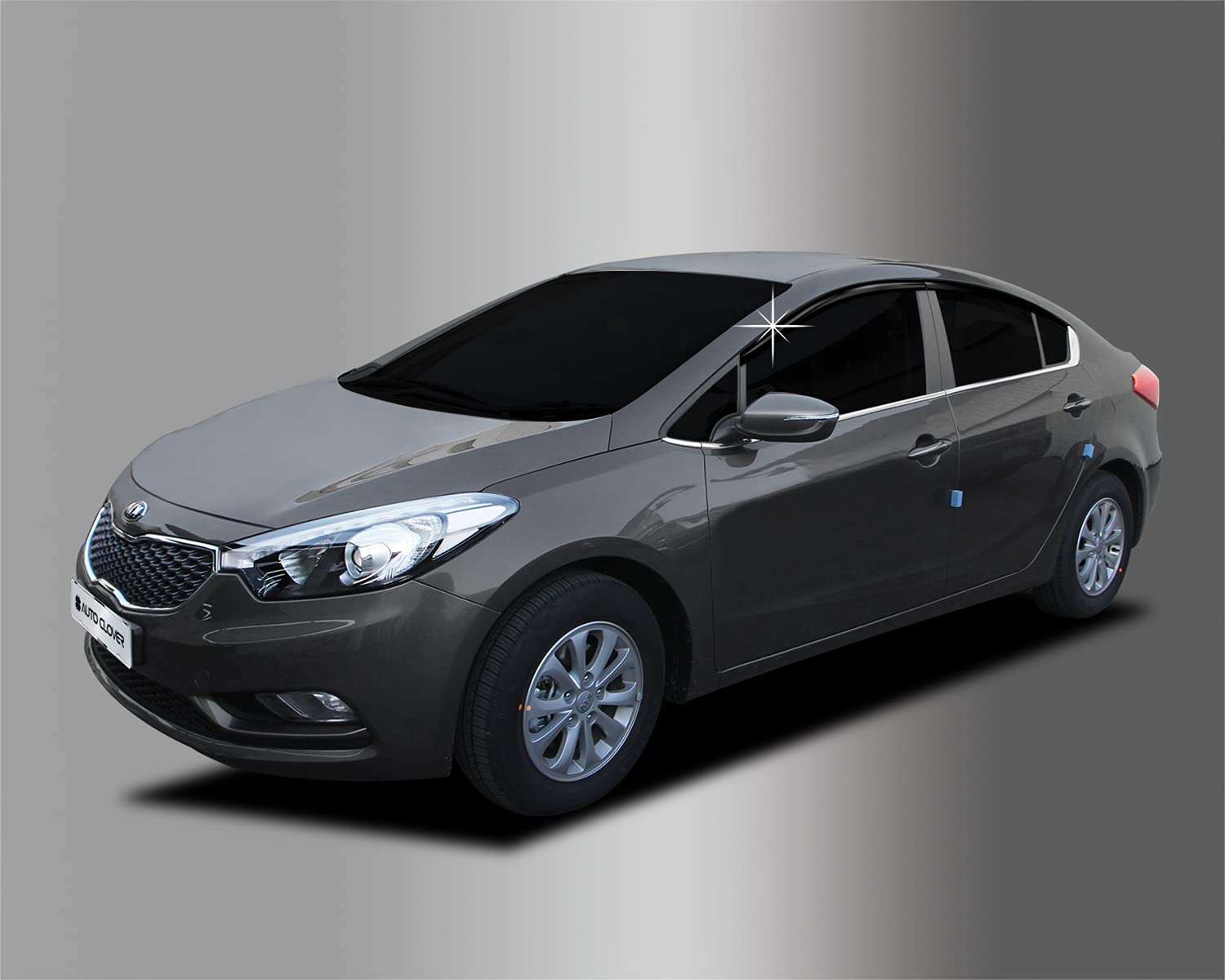AUTO CLOVER Tape-On Rain Guards for Kia Forte 2014-2018, Smoked Window Deflectors, 4 Pcs Set