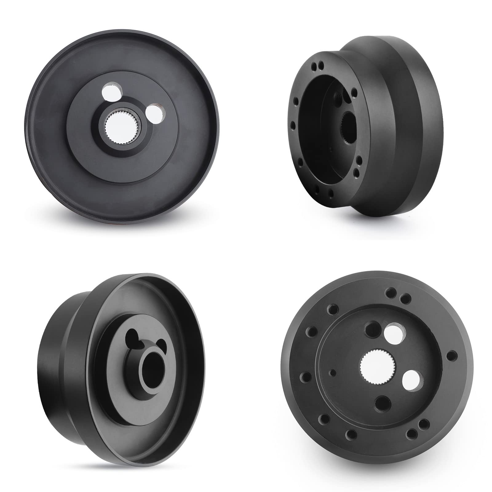 CNSPEED 5 & 6 Hole Steering Wheel Hub Adapter for GMC Chevy Pontiac Cadillac Truck Pickup (Black)