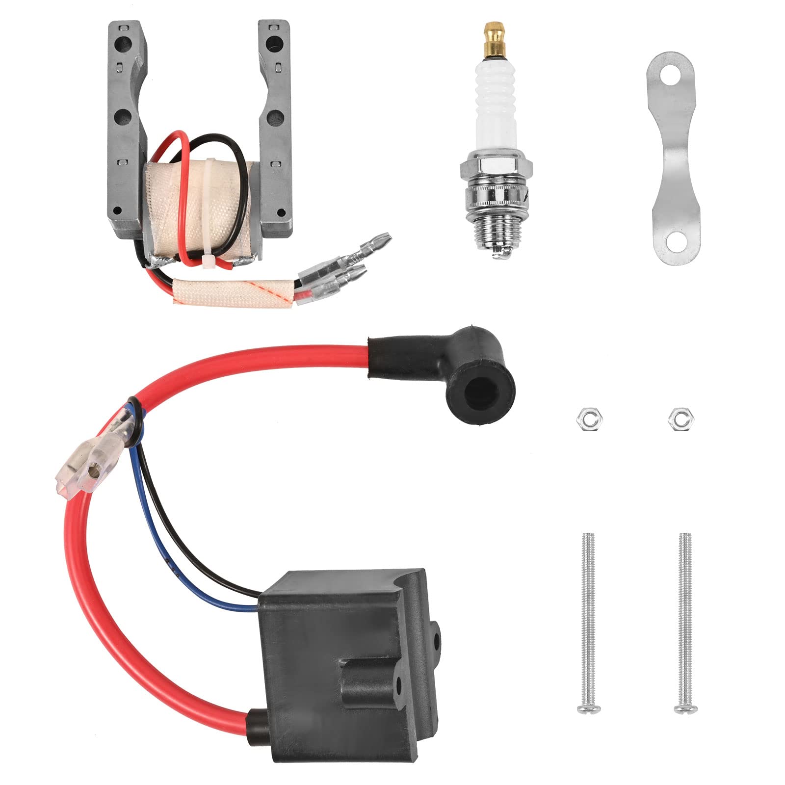 Trkimal High Performance Kit CDI + Ignition Coil + Magneto Coil + Spark Plug for 49cc-80cc 2-Stroke Motor Engine Motorized Bicyc