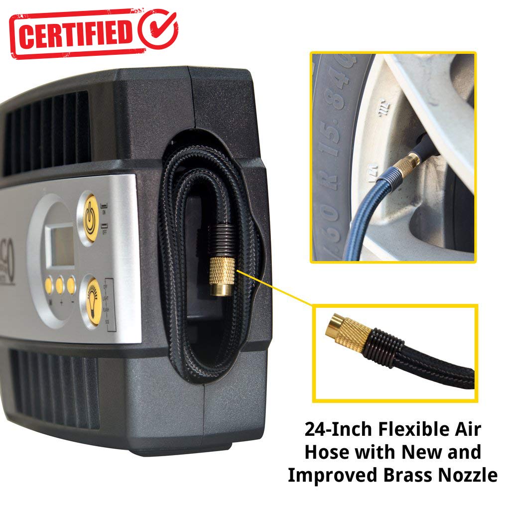 Jaco Smartpro 12V Tire Inflator Air Compressor - Portable Automatic Digital Tire Pump (Max 100 Psi, 12-Volt Dc)