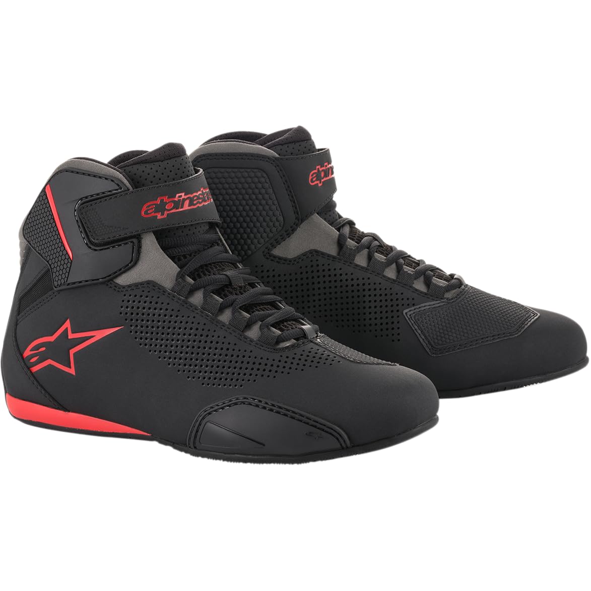 Alpinestars 2515618131115 Mens Sektor Vented Street Motorcycle Shoe, Black/Gray/Red, 11.5
