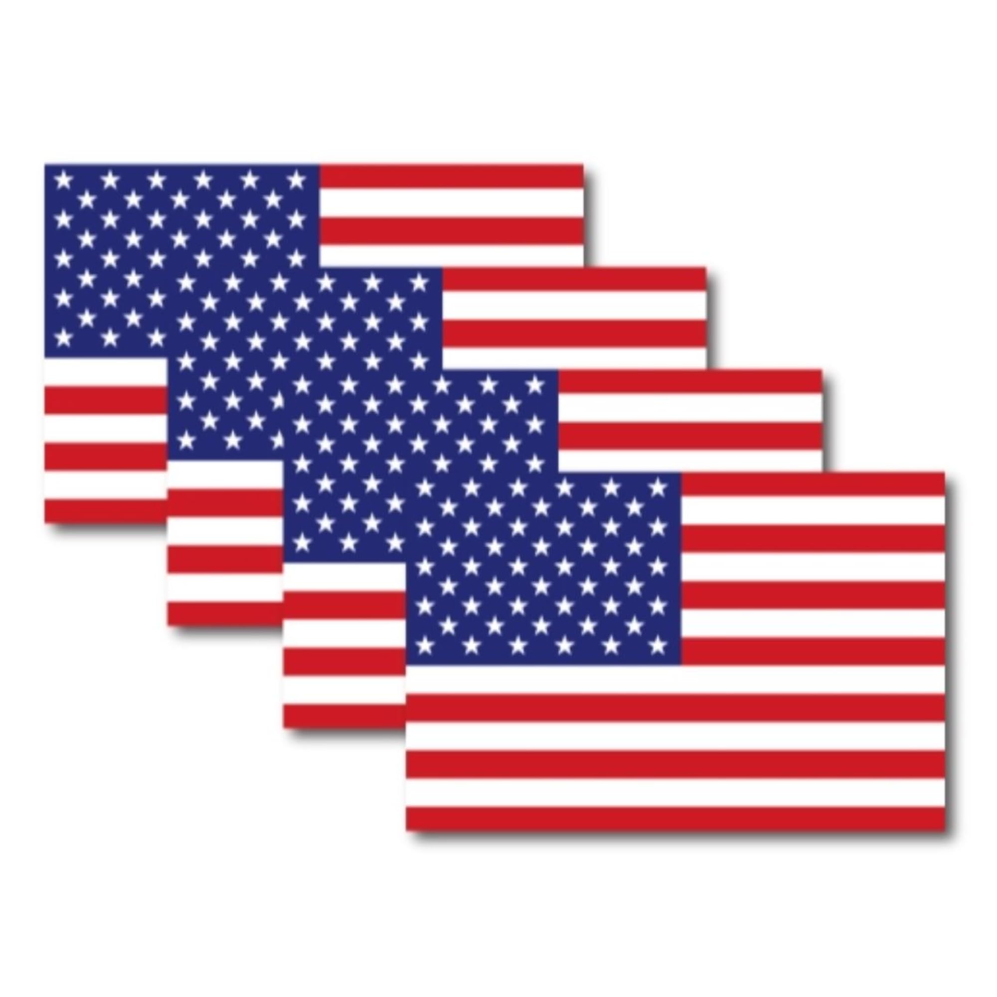 Magnet Me Up American Flag Automotive Magnet Decal, 4X6 Inches, 4 Pack, Red White And Blue, Heavy Duty Magnetic Vinyl For Car Tr