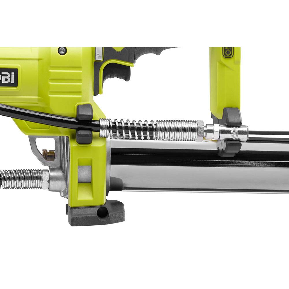RYOBI 18V Cordless Grease Gun P3410 - Green, Plastic/Metal Construction, Tool-Only