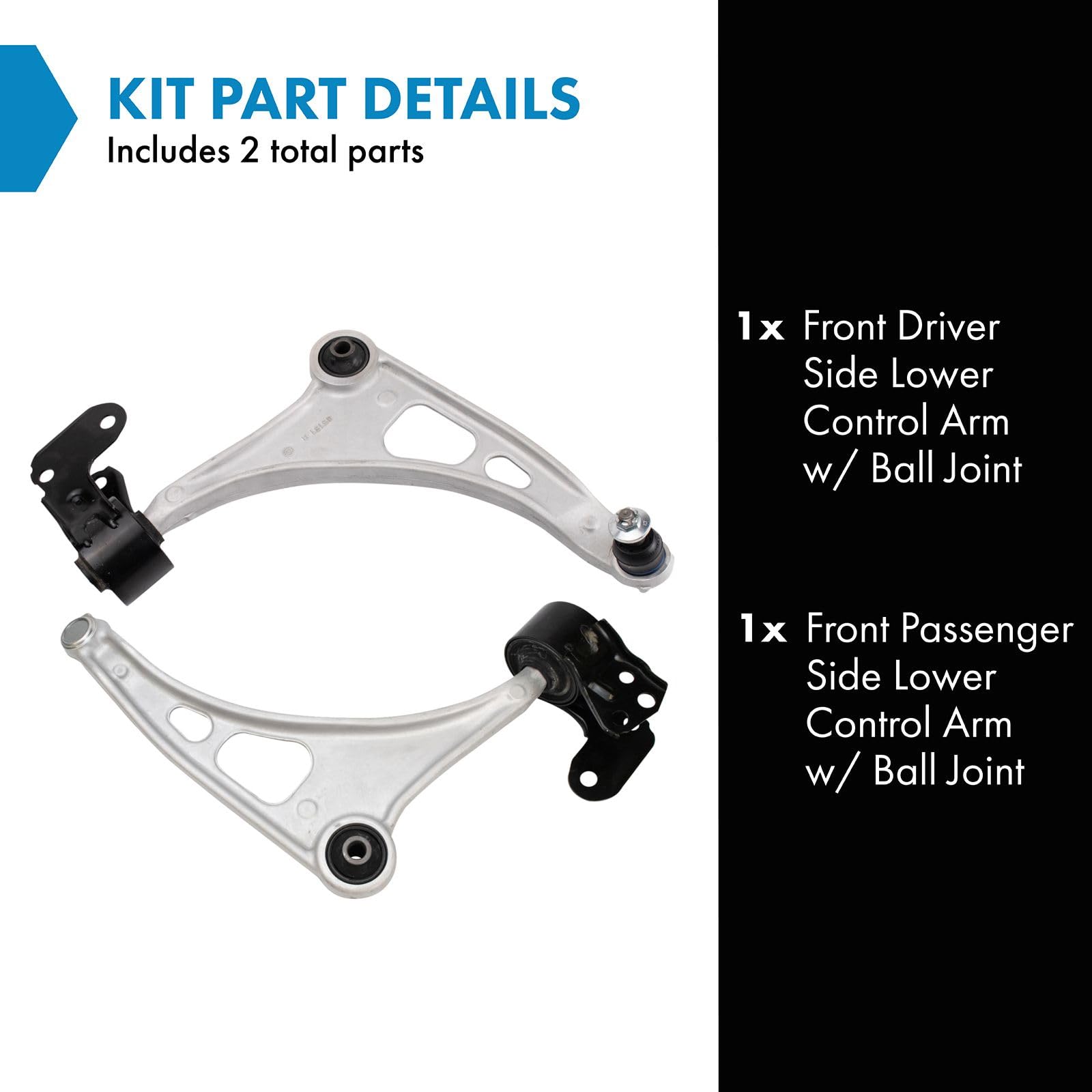 Trq Front Lower Control Arm With Ball Joint Set Compatible With 2014-2020 Acura Mdx 2019-2022 Honda Passport 2016-2022 Pilot 201