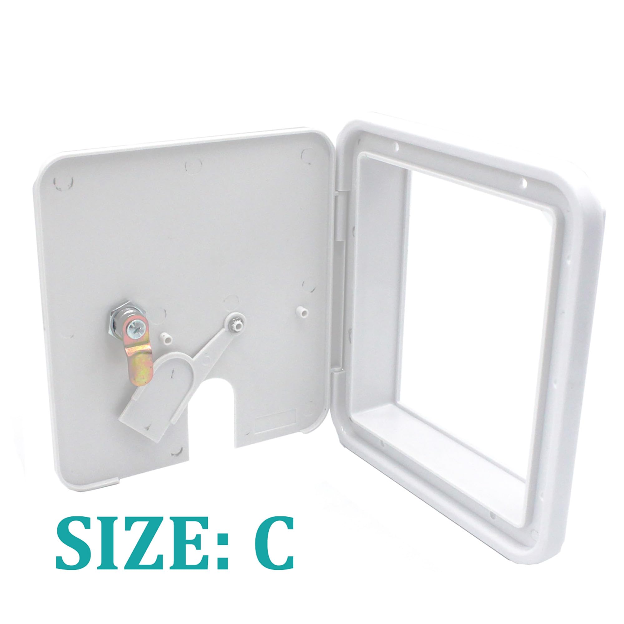 X-Haibei Rv Electric Power Cord Cable Hatch Cover Camper Trailer Hose Storage Door Compartment Lock 2 Keys W 6-1/4 Inch, H 6-3/4