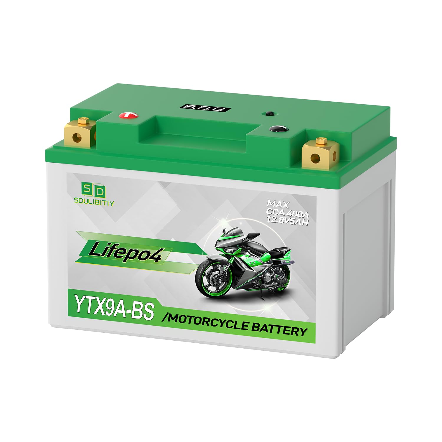 Lithium Motorcycle Battery, YTX9A-BS 12V5AH High Performance Power Sports, Compatible ATV, UTV, PWC, Seadoo, Polaris and Generat