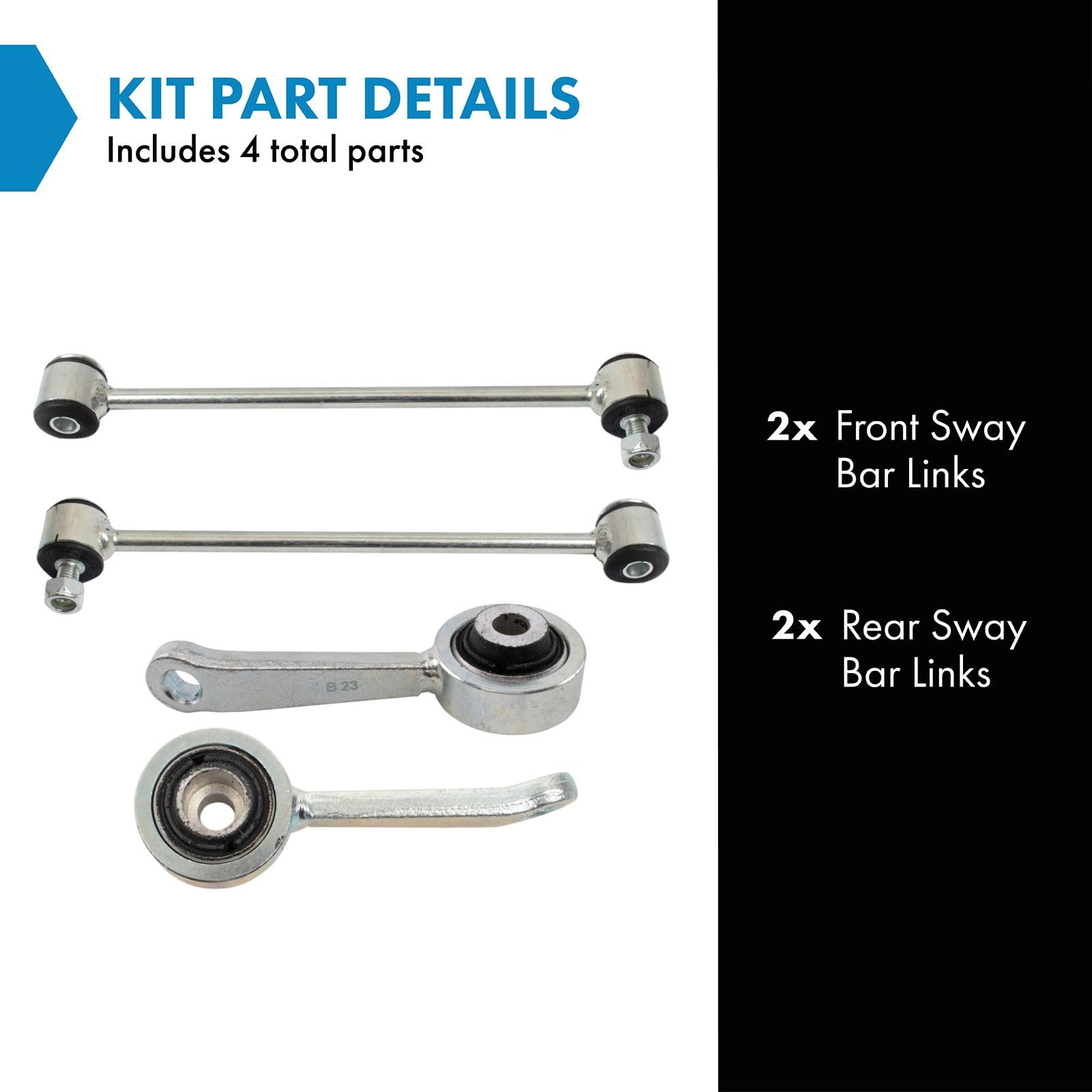 Trq Sway Bar Link Set Compatible With 2003-2011 Mercedes-Benz