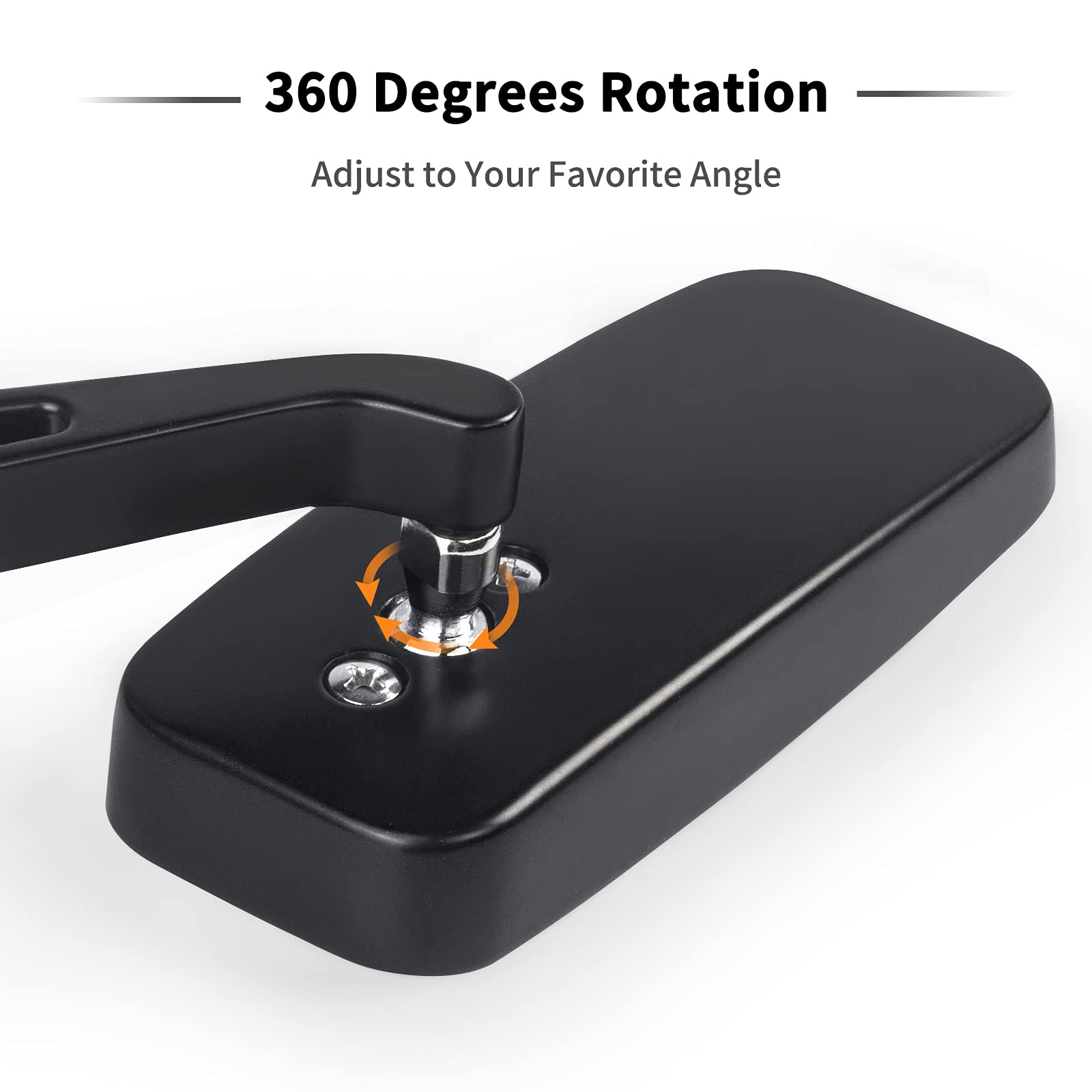 Surpassme 8Mm/10Mm Black Rectangle Motorcycle Bobber Mirrors Blue Mirror Reducing Glare Motorcycle Rear View Mirrors