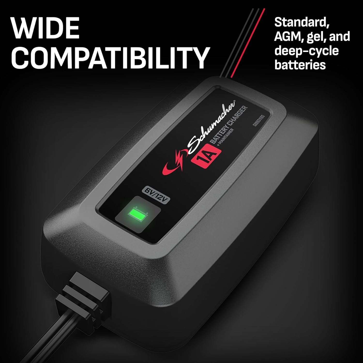 Schumacher Electric 6V / 12V Fully Automatic Battery Charger & Maintainer for Car, Motorcyle, Lawn Mower & Power Sports Batterie