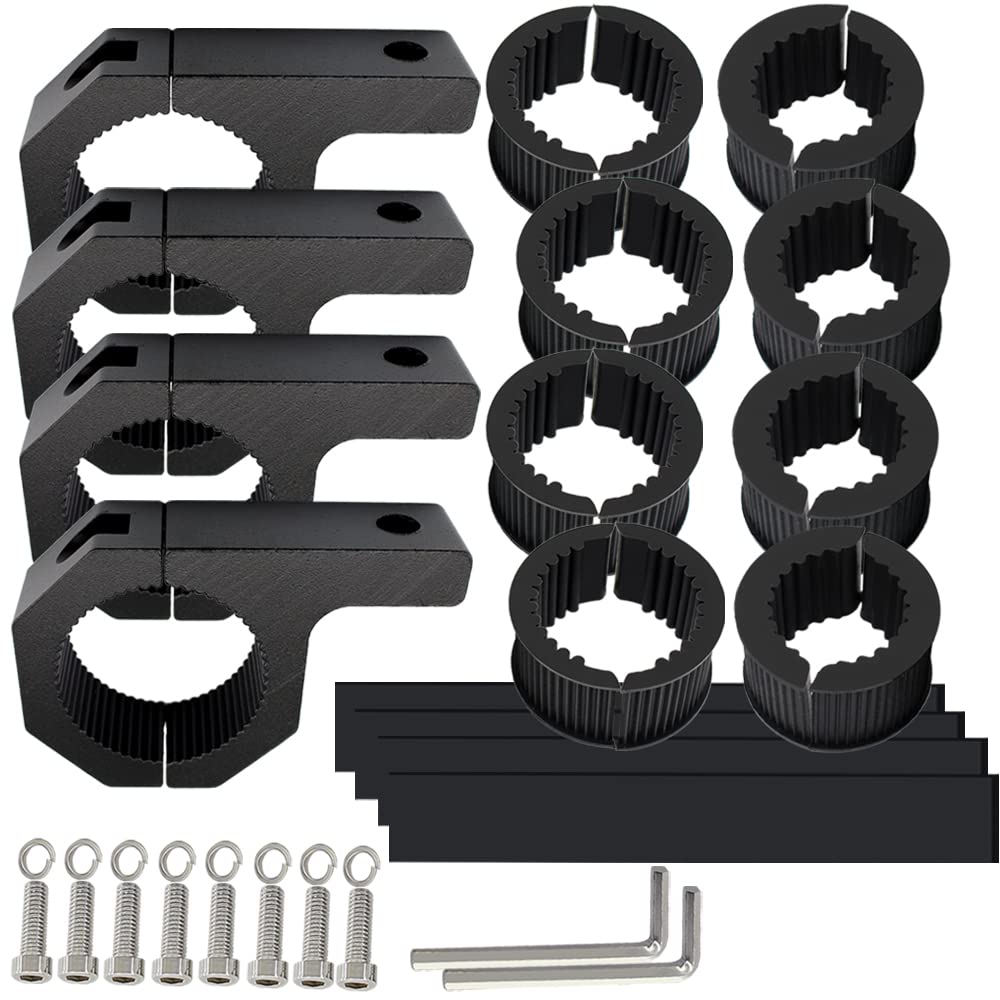 Horizontal Bull Bar Clamp Mounting Kit 4Pcs 1.37'' 1.5'' 2'' Led Lights Bar Bumper Lights Offroad Driving Lights Mounting Bracke