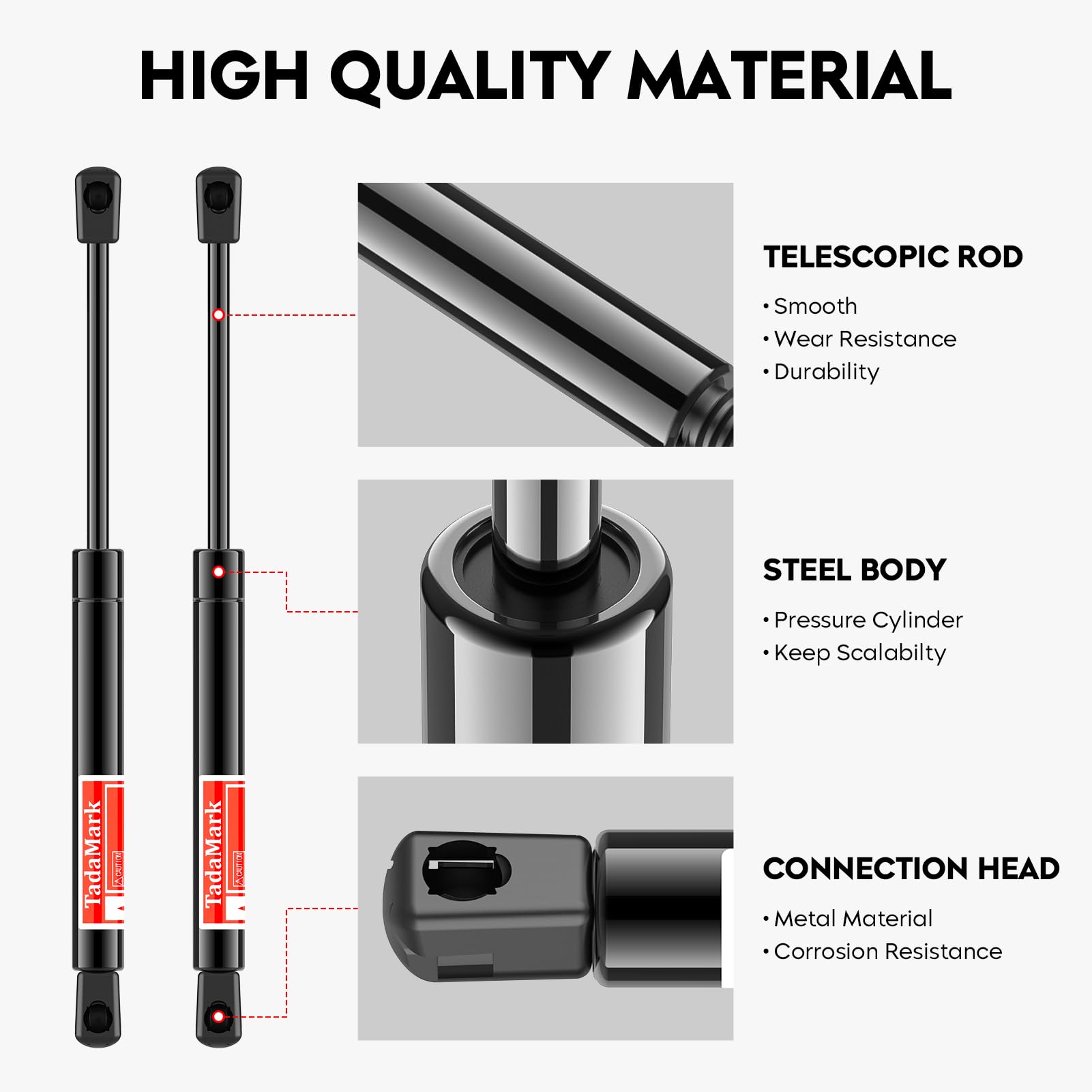 TadaMark Rear Trunk Lift Support Struts Gas Spring Shock for 08-18 Dodge Challenger, 2 Pcs, Black