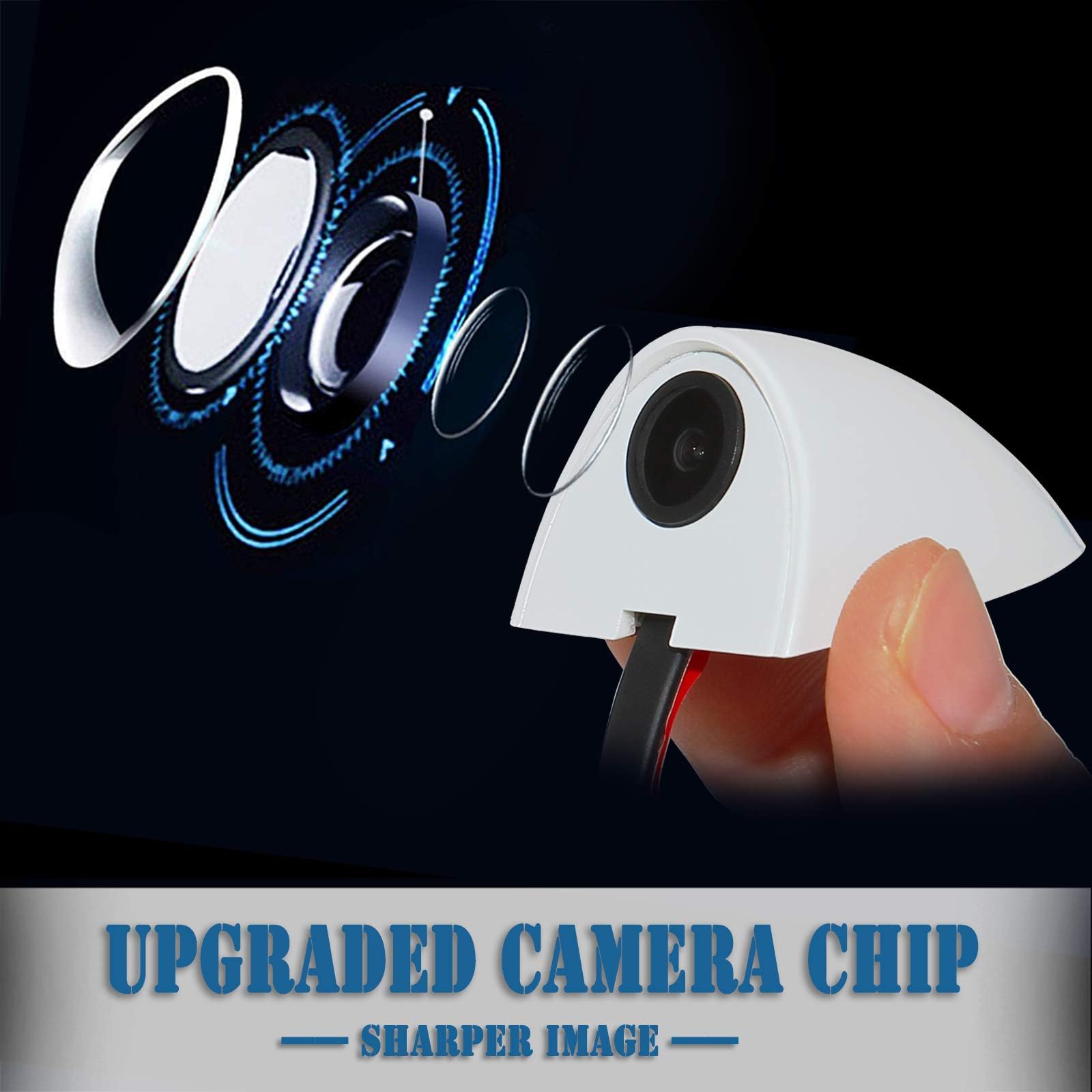 Car Door Blind Spot Side View Camera, Side Mount Backup Cameras For Truck 5Th Wheel Camper Trailer Rv Auto Safety, Tape Mounting