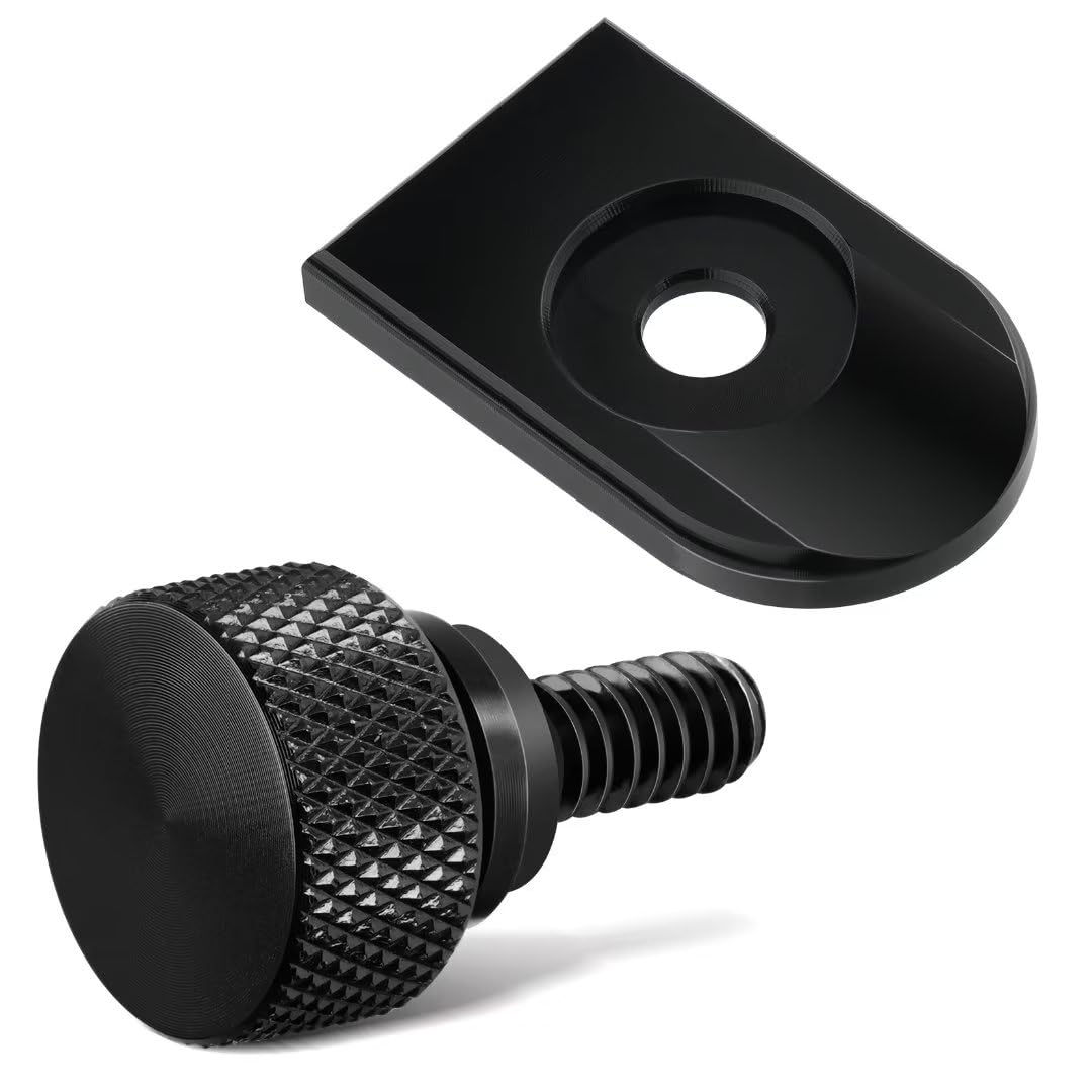 Amazicha Black Aluminium Seat Bolt Tab Screw Mount Knob Cover Compatible With Harley Davidson 1996-2024