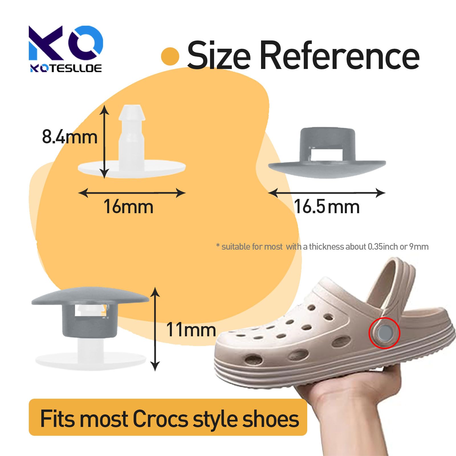 Koteslloe 8 Sets Replacement Rivets For Croc, Replacement Parts For Croc, Accessories Help You Repair Instead Replace A New Pair