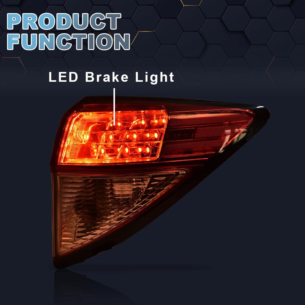 Pit66 Tail Light, Compatible With 15-19 Honda Hr-V Outer Tail Lamp Right