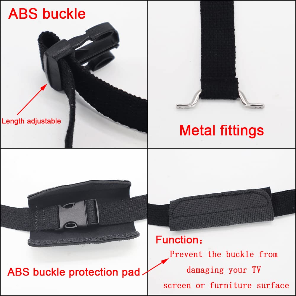 scottchen PRO RV TV Straps 74 Anti-Tip RV Furniture Safety Tie Down Solid Straps for Camper Trailer Traveling - 2pcs