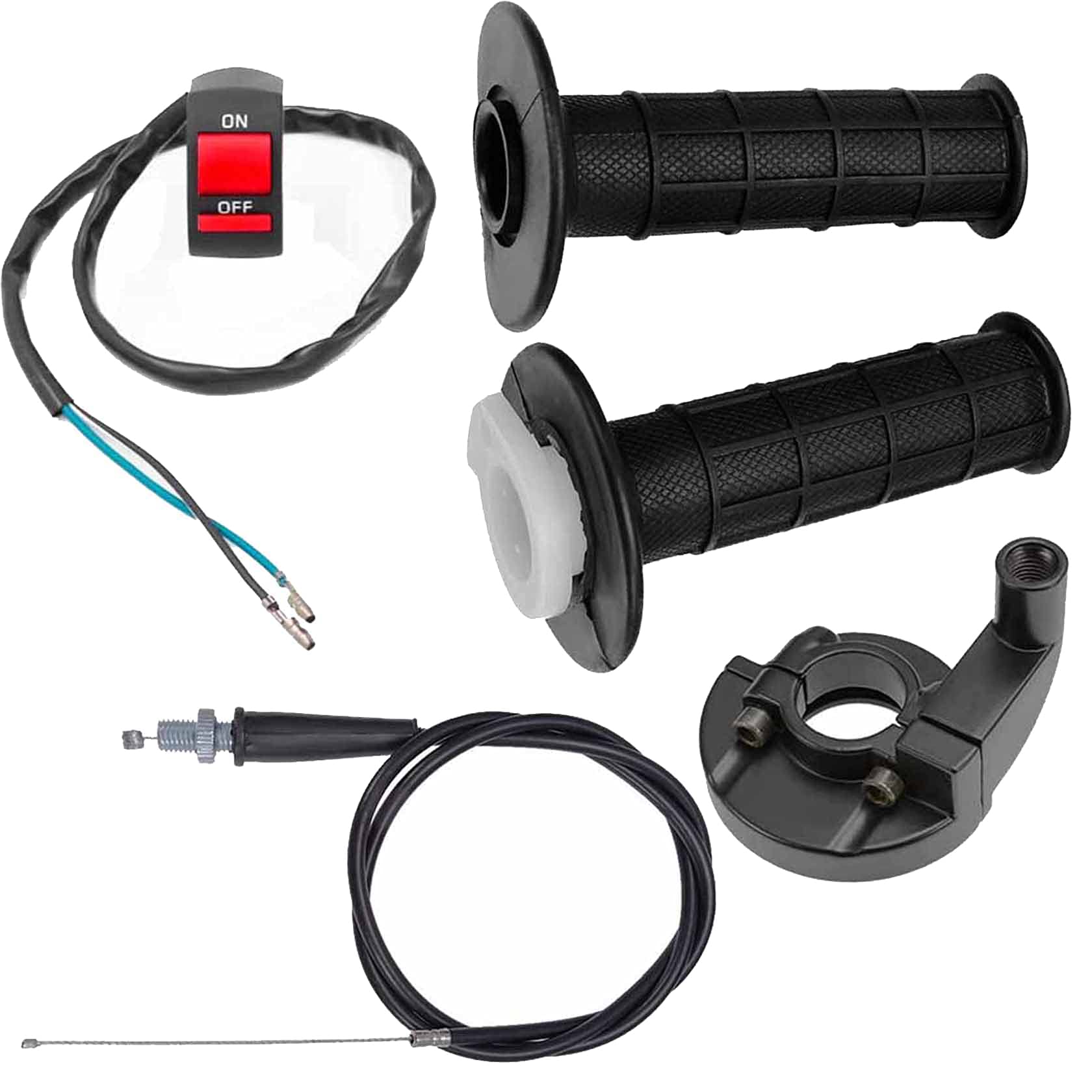 FYSHIQING 7/8'' 22mm Twist Throttle Accelerator Handle Grips Replacement for 50cc 110cc 150cc 250cc Mini Bike ATV Quad Pitbike D