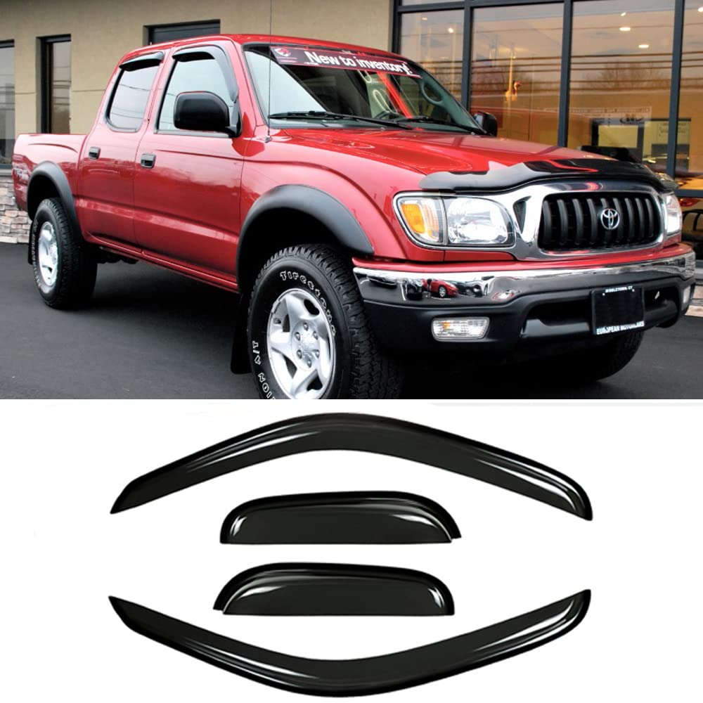 Deebior 94948 Side Window Wind Deflector,4pcs Outside Mount Tape-On Nice Sun Rain Guards Set,Window Visor fit for 1995-2004 Toyo