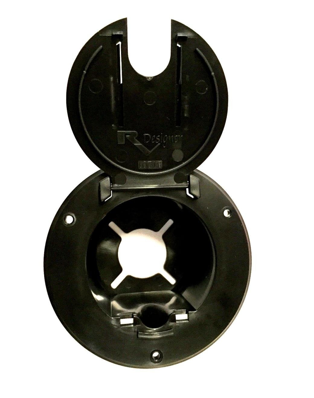 Valterra Black Electric Power Cord Small Round Cable Hatch 3&quot; Cutout RV