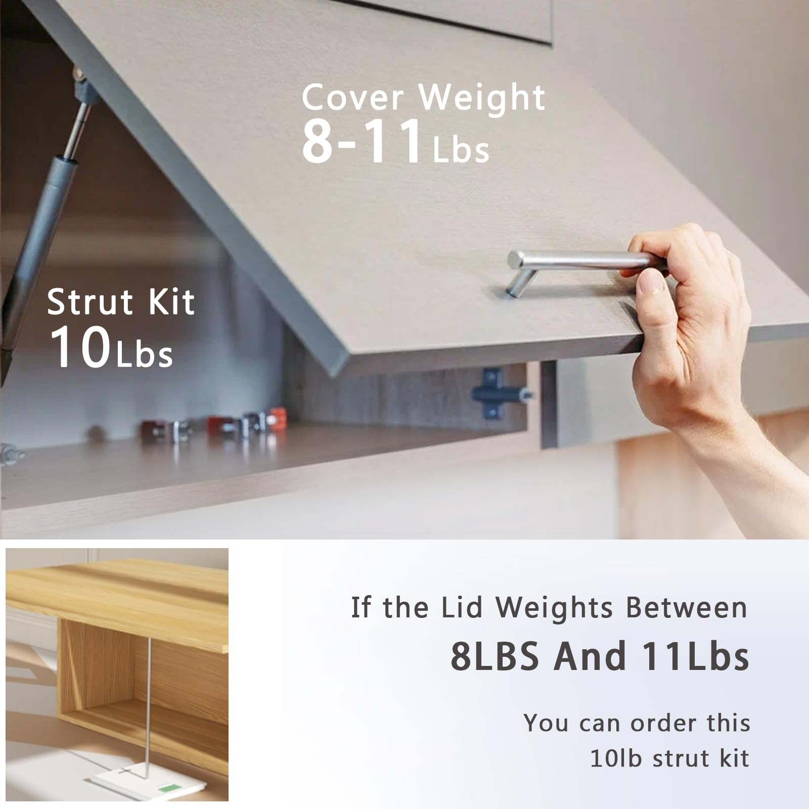 Otuayauto 10 Inch Gas Strut - 45N/10Lbs Universal Lift Support - For Cabinet Lid, Toy Tool Box, Door Piston Opener,Stay Hinge Li