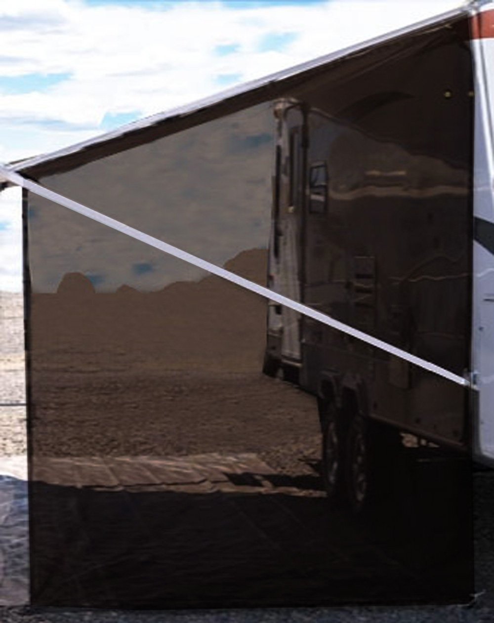 Tentproinc Rv Awning Side Sun Shade Screen 9'X7' (Brown) Mesh Screen Sunshade Complete Kits Motorhome Camping Trailer Awning Sun