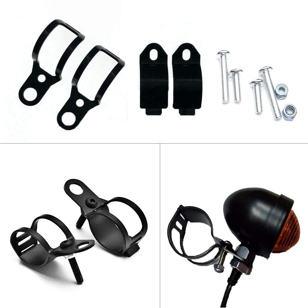 Perfectech 1Pair Metal Motorcycle Modified Turn Signal Light Indicator Mount Bracket Clamp 30-45Mm