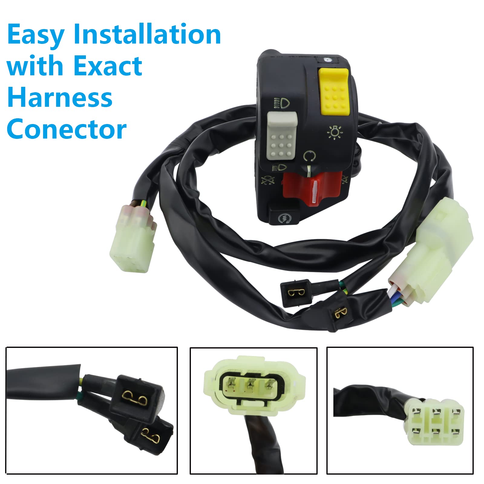 Stabsoli Handlebar Switch Start Stop Headlight & Solenoid Relay & Ignition Switch For Honda Trx400Ex Fourtrax 400Ex 1999-2000, T