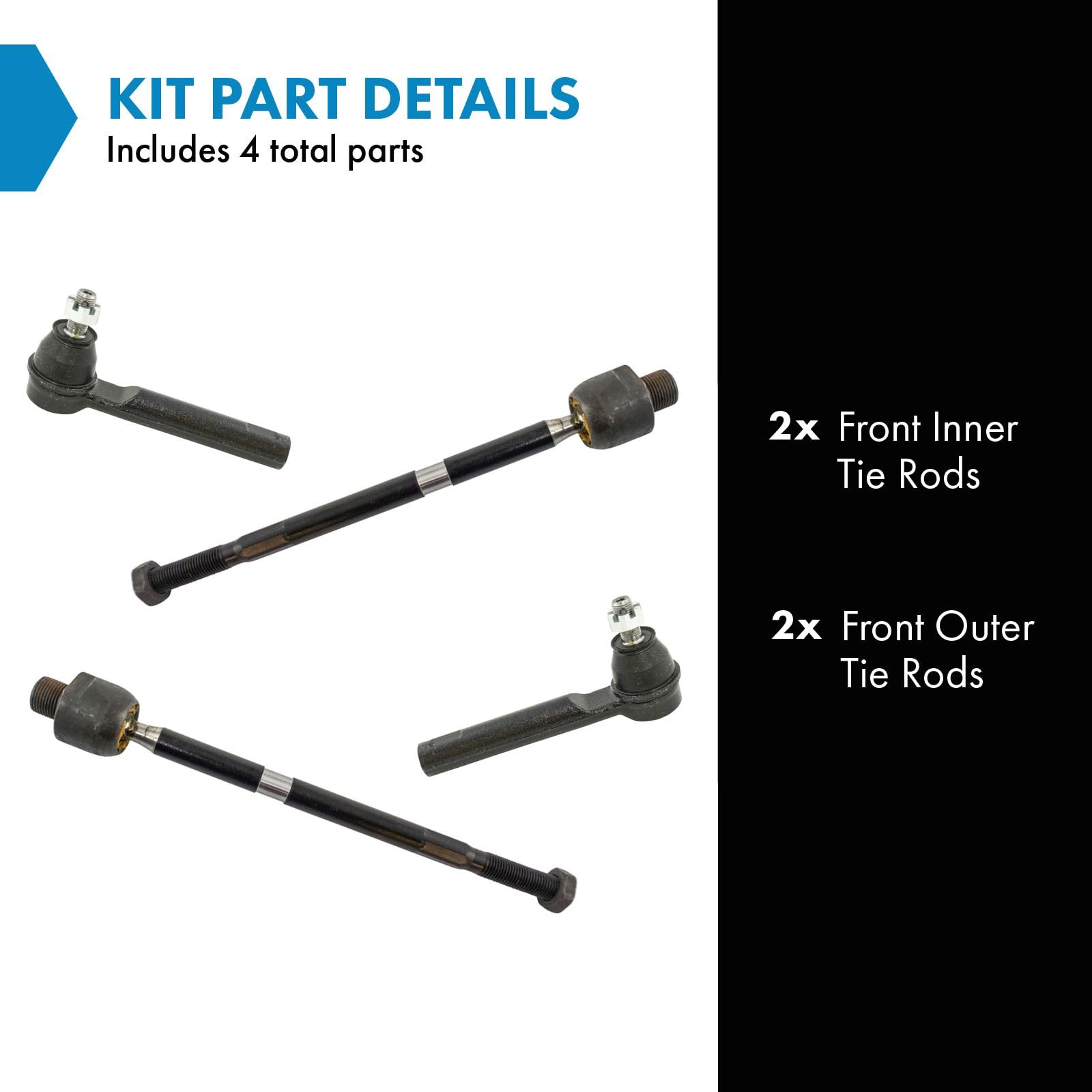 Trq Front Tie Rod Set Compatible With 2007-2012 Acura Rdx