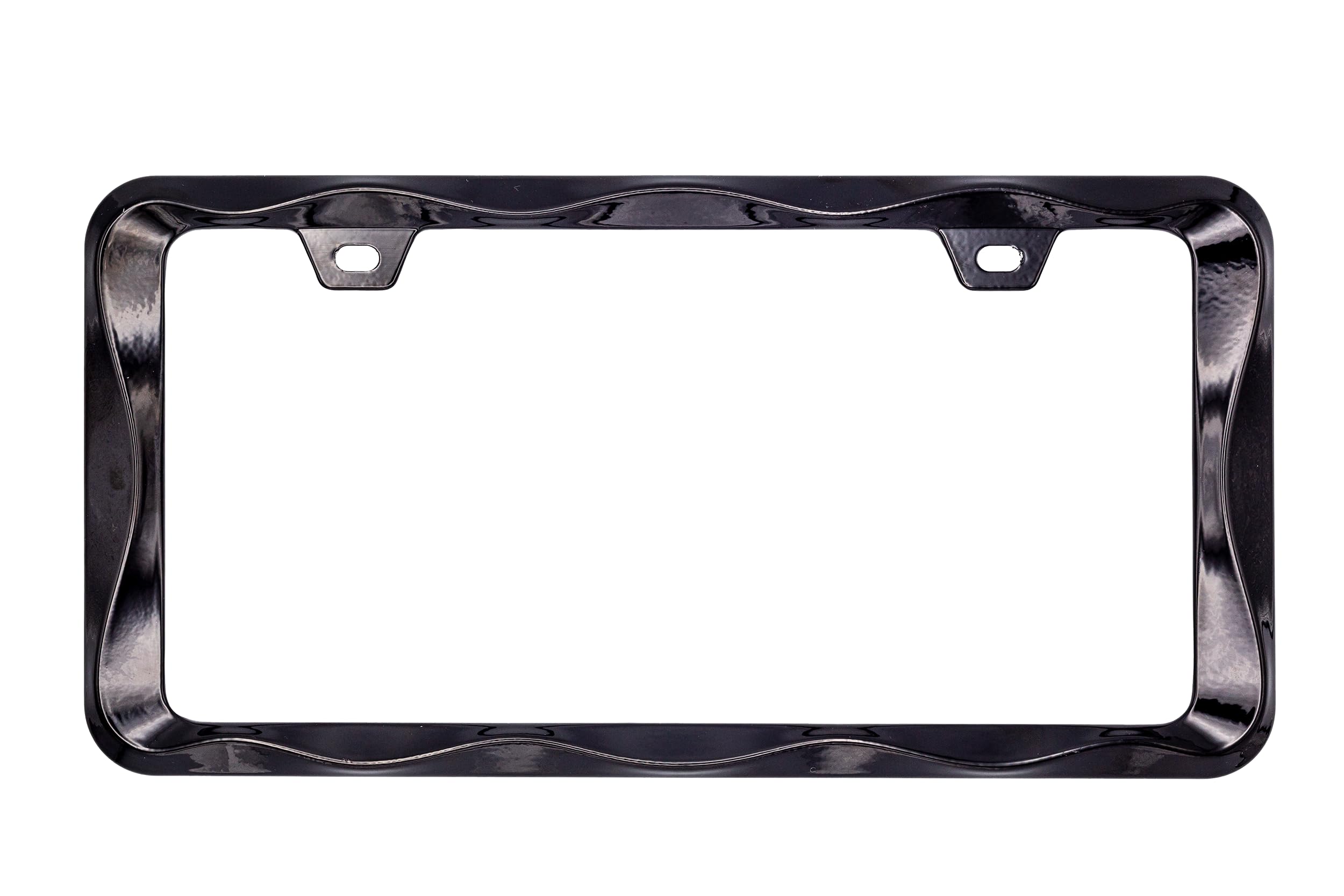 Creathome 3D Curly Wave Pattern Shining Red License Plate Frame From Pure Zinc Alloy Metal