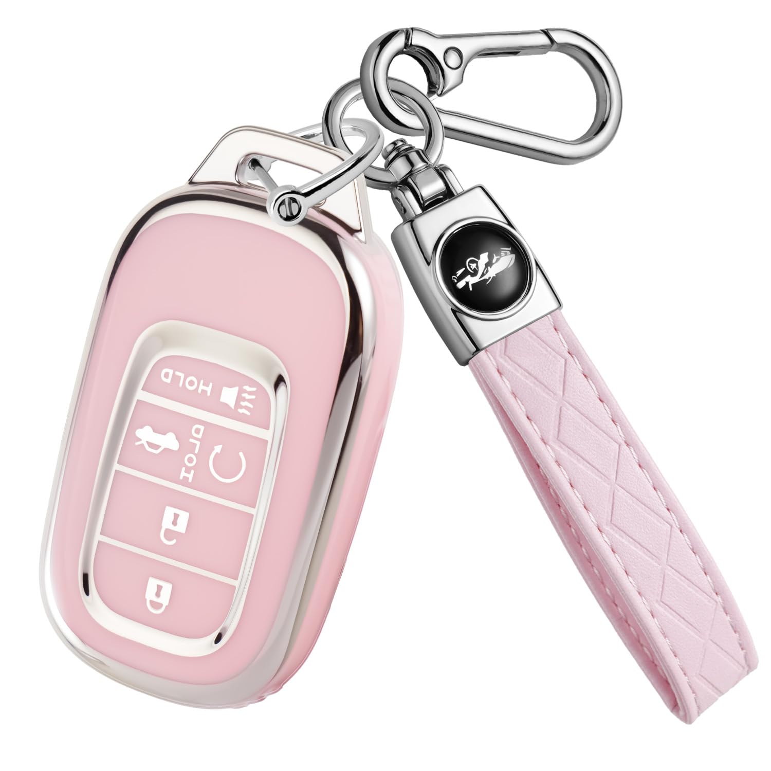 Cxopxoy Soft TPU for Honda Key Fob Cover with Keychain, Key Case Shell Full Protection for Accord Civic HR-V CR-V Pilot Touring 