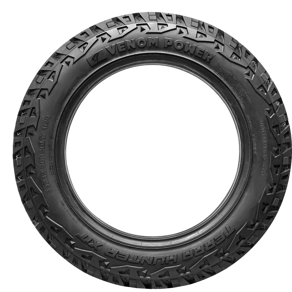 Venom Power Terra Hunter X/T Xt All-Terrain Mud Light Truck Radial Tire-33X12.50R20Lt 33X12.50X20 33X12.50-20 114R Load Range E Lre 10-Ply Bsw Black Side Wall