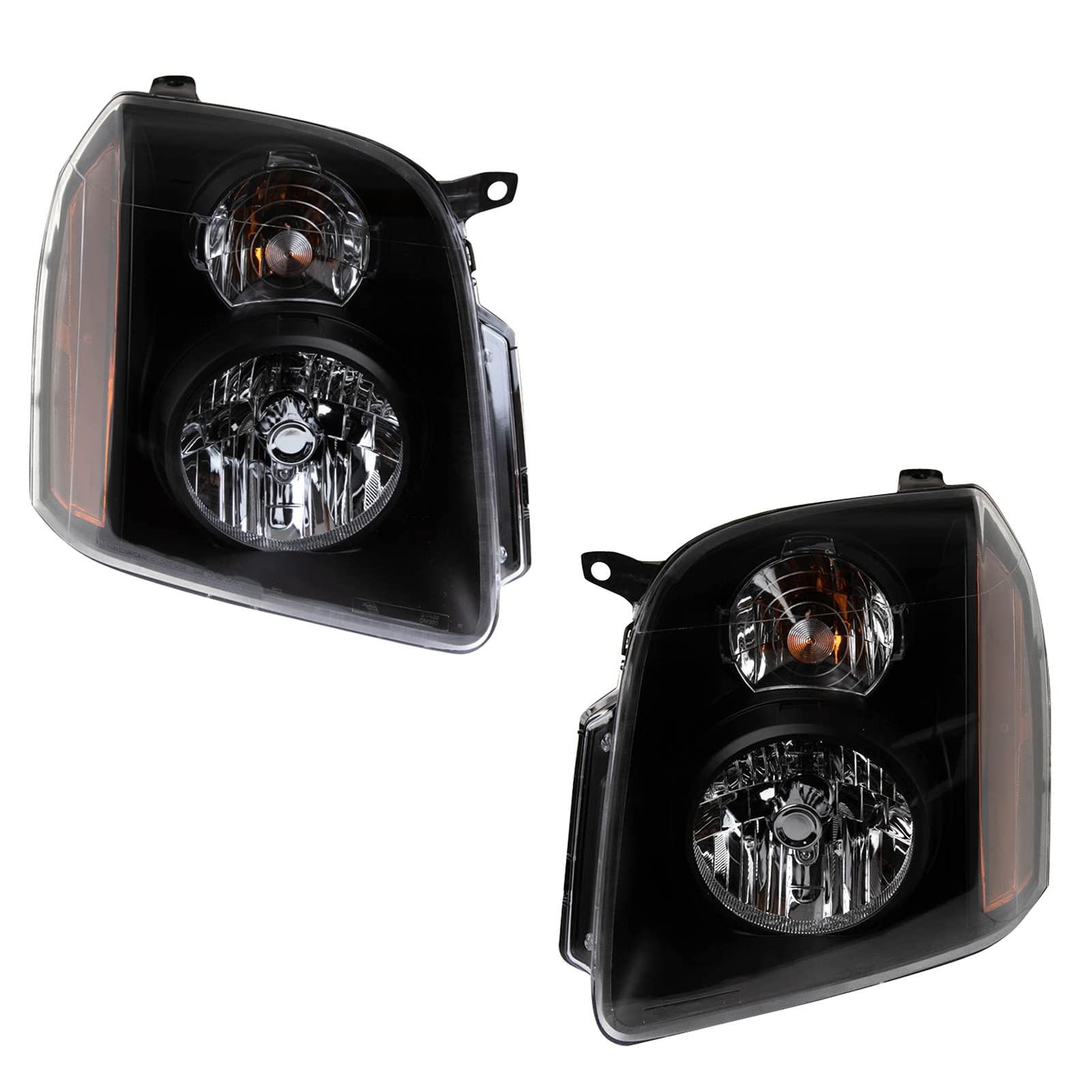 Trq Headlight Assembly Set Headlights Driver & Passenger Side Compatible With 2007-2014 Gmc Yukon Yukon Xl 1500 2007-2013 Yukon